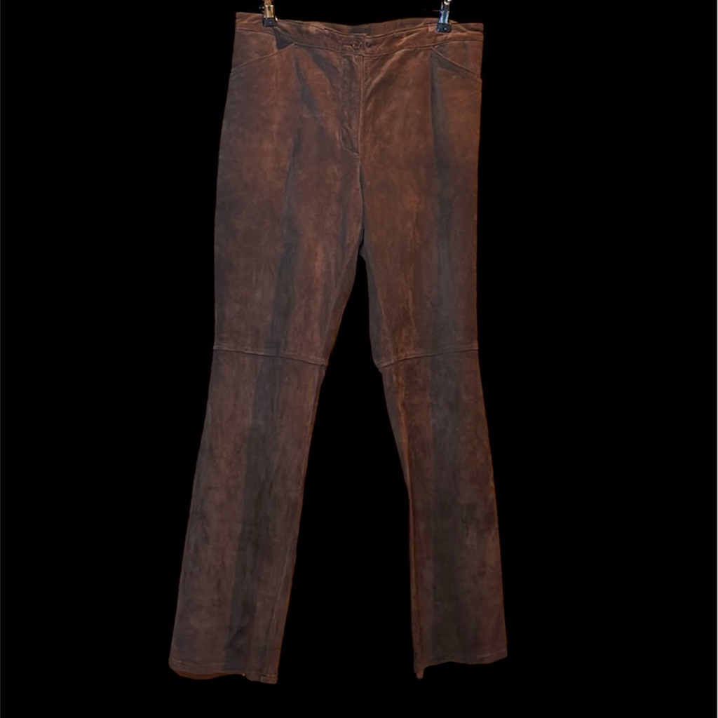 Brown Suede Flare Boot Cut Pants Size 12